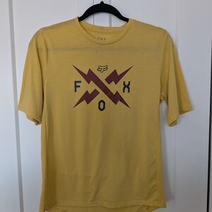 Fox Yellow Graphic Short Sleeve Tee with Maroon & Navy Logo
